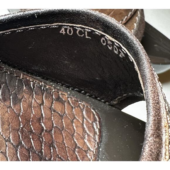 Dior Vintage John Galliano Croc Embossed Logo Mules Slides Heels Sandals 40 NEW - Picture 7 of 10